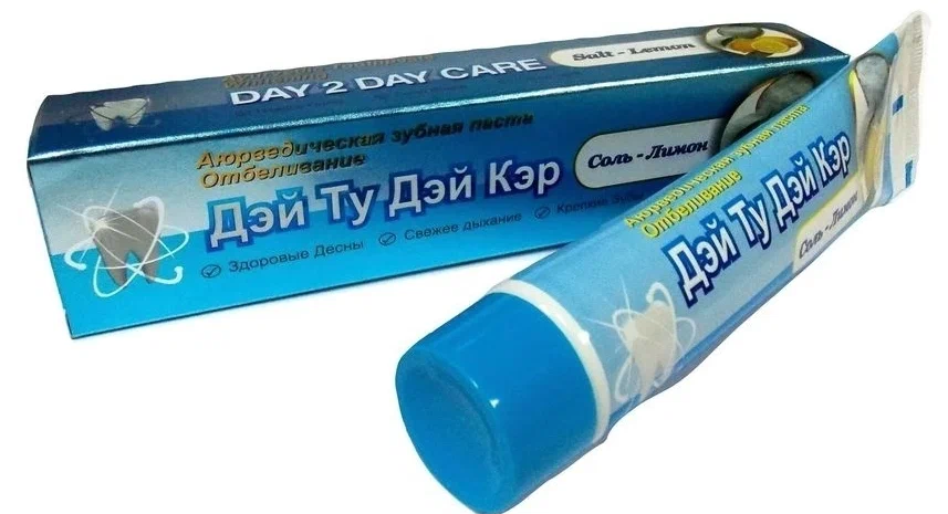 Дэй Ту Дэй Кэр Зубная паста аюрведическая отбеливание соль-лимон, 100 г.