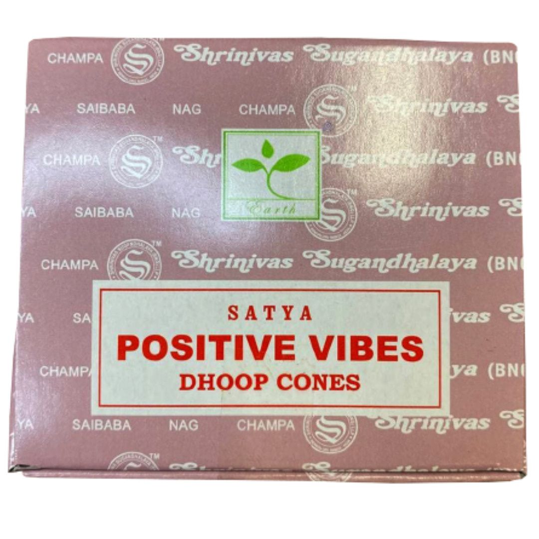 Сатья конусы Позитивные вибрации, 12 конусов + подставка.  Satya cones Positive vibes.