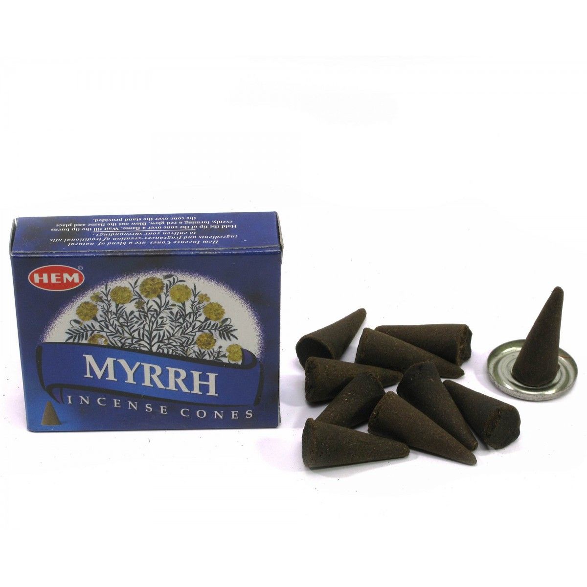  Ладан- Мирра, конусное благовоние 10шт. в уп. Хем  HEM cones Myrrh.