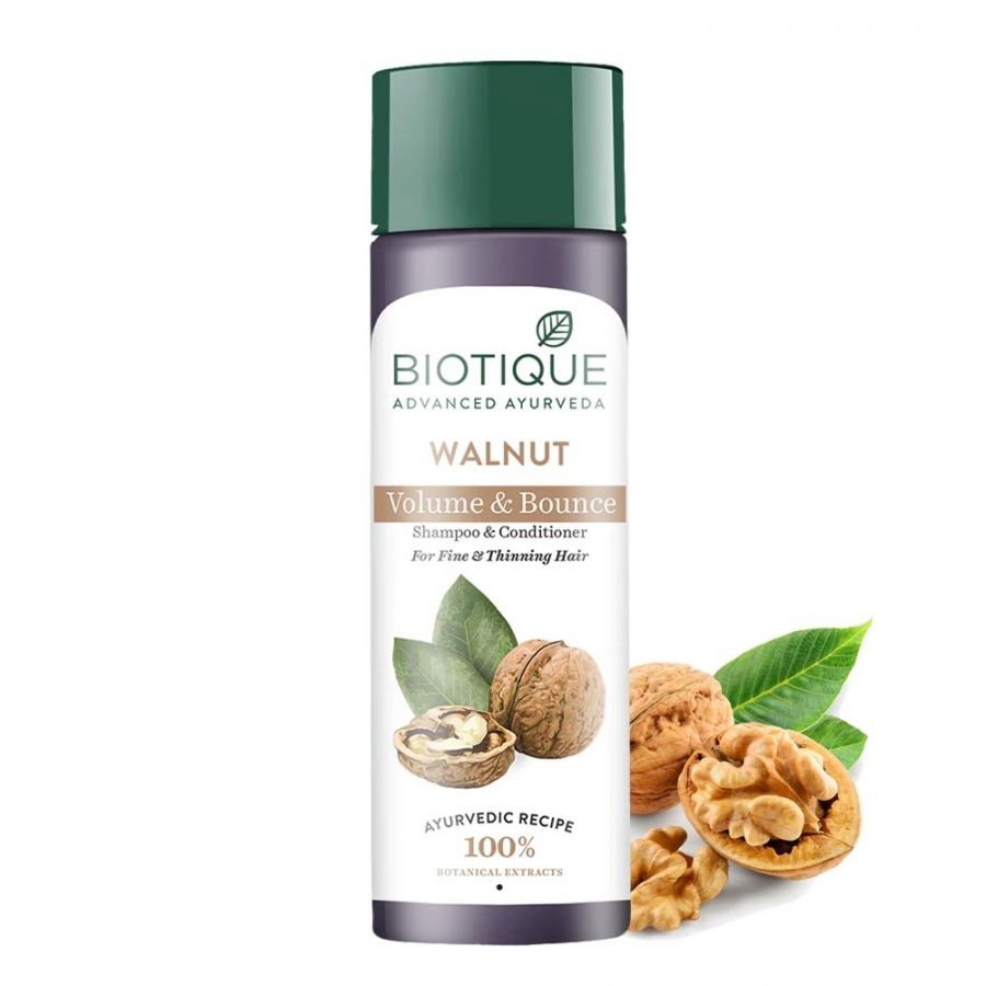 Биотик  Шампунь для объема волос с грецким орехом, 190 мл.  Bio Walnut Bark, Biotique.