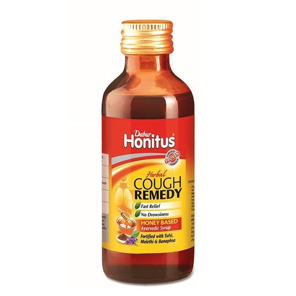 Хонитус с медом и тулси сироп от кашля, Дабур, 200мл. Dabur Honitus Cough Syrop.