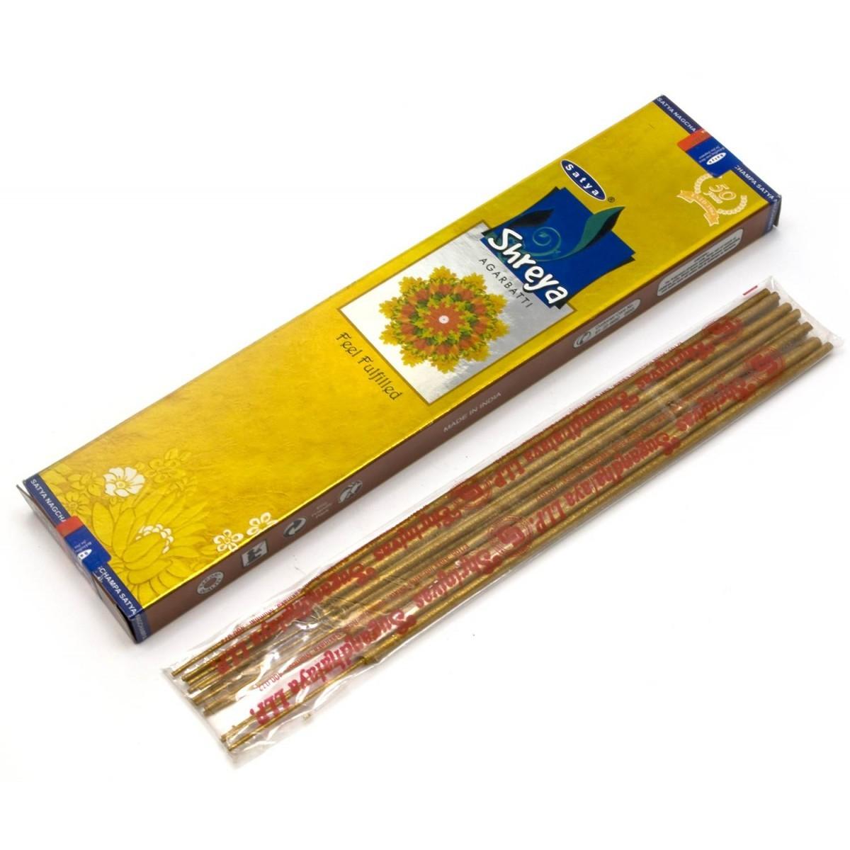 Сатья благовония пыльцовые Шрея, 20г.  Shreya incense sticks Satya. Индия.