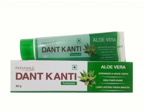 Зубная паста Дант Канти Алое Вера, Патанджали (Dant Kanti Aloe Vera, Patanjali), 80 грамм