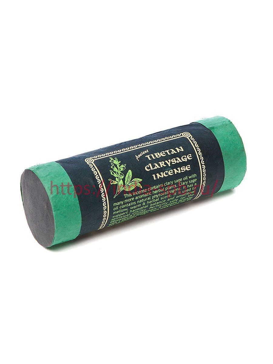 Благовоние Tibetan Clarysage Incense (Тибетский шалфей), 30 палочек и подставка, Непал..