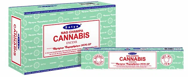Благовоние пыльцовое Канабис в палочках, 15 г, Сатья Agarbatti Cannabis Satya