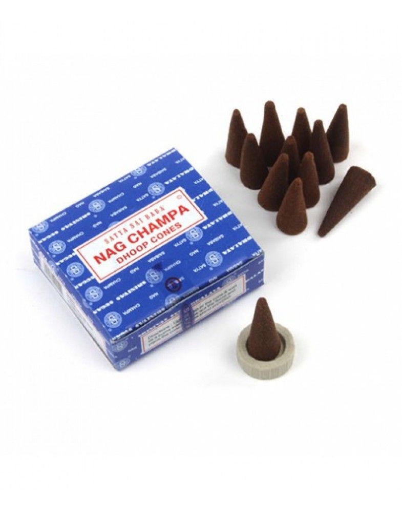 Сатья конусы Наг Чампа,  12 конусов + подставка.  Satya cones Nag Champa.