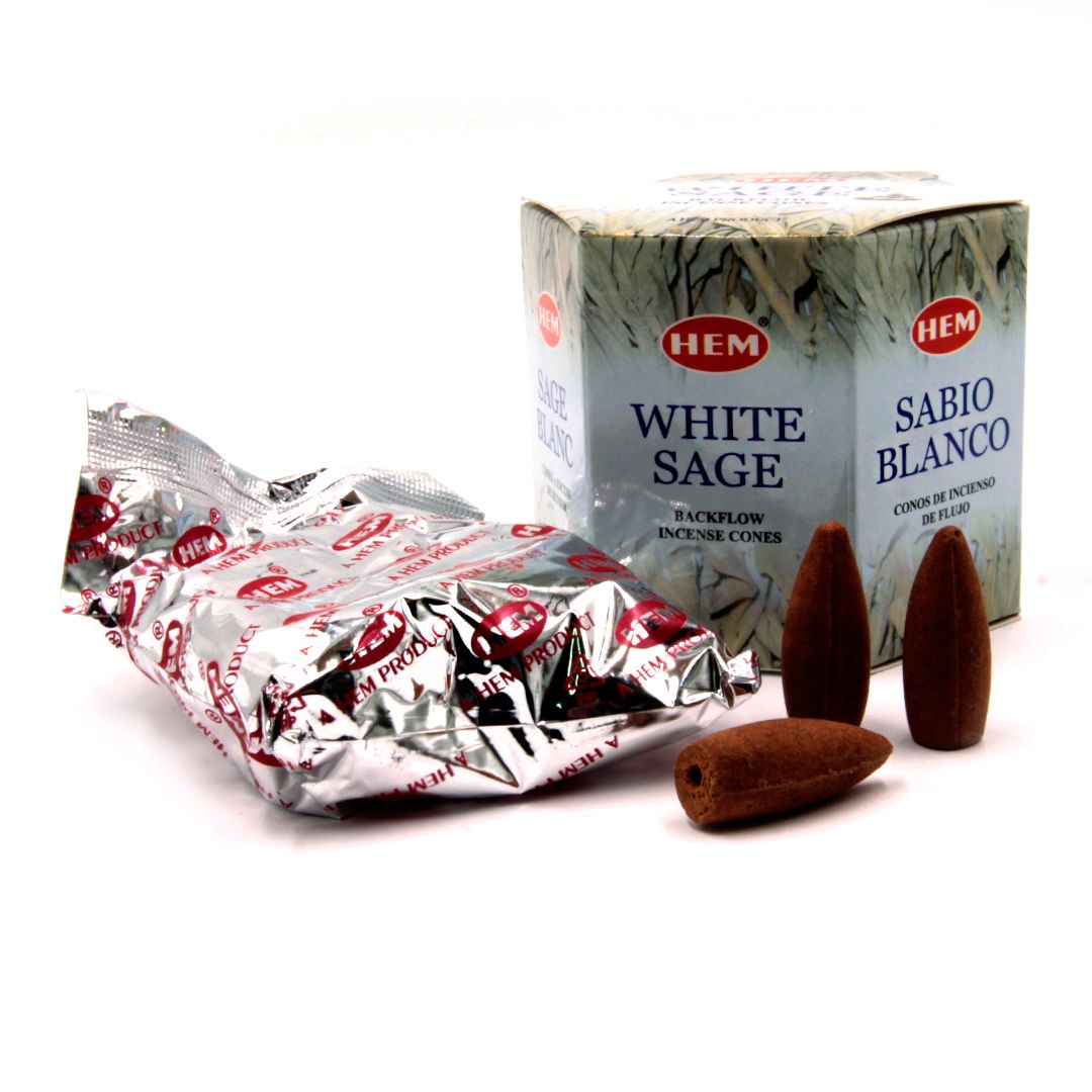 Благовония пуля White Sage Белый Шалфей стелющийся дым конусы 40шт