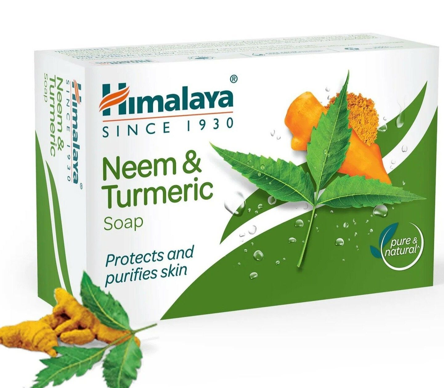 Мыло с Нимом и Куркумой, Хималая, 125гр. Himalaya Herbals Neem & Turmeric Protecting Soap.