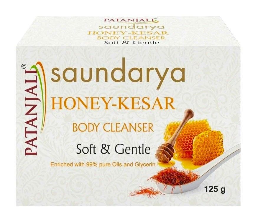  Мыло Мёд и Шафран, Сундарья Патанджали, 125гр. Honey Kesar Soap Patanjali.