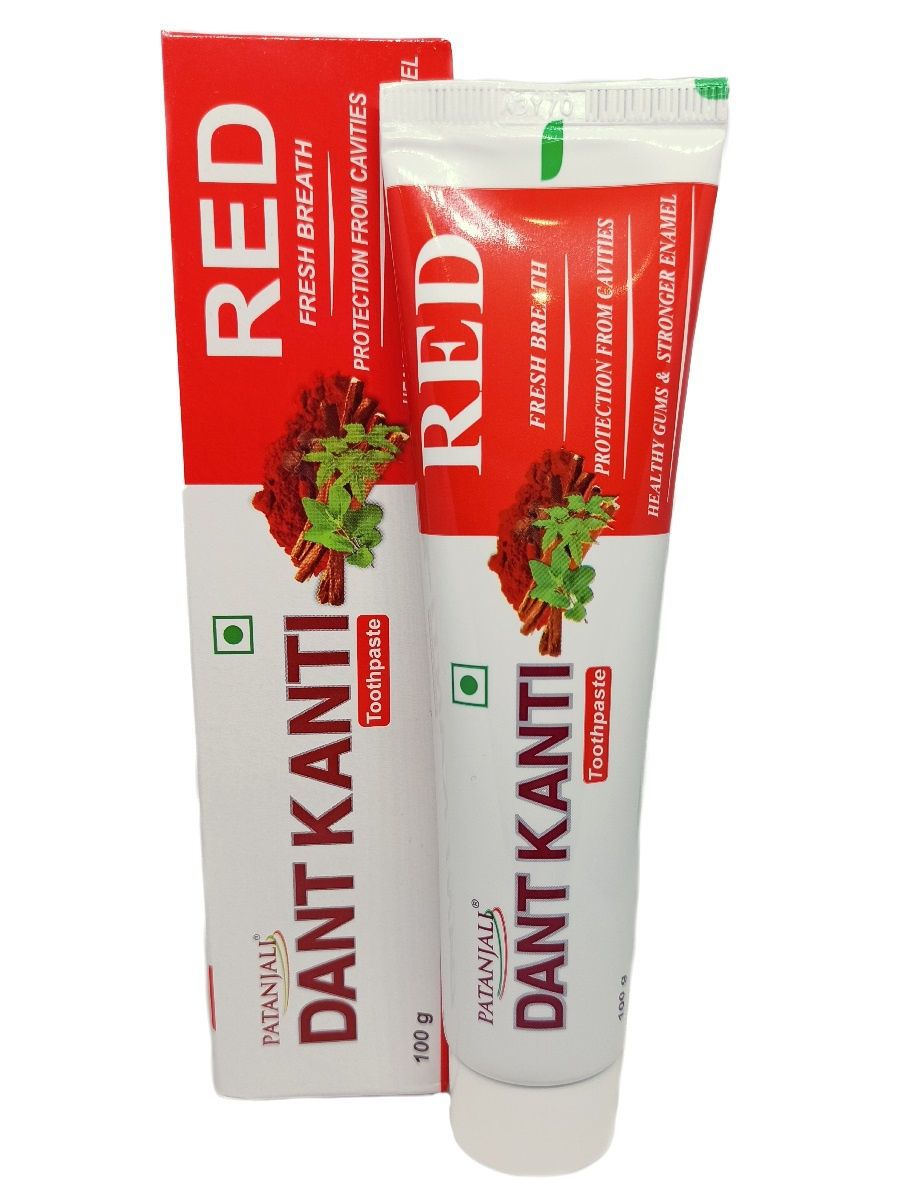 Патанджали зубная паста Дант Канти Ред, 100г. Dant Kanti Red Toothpaste, Patanjali.