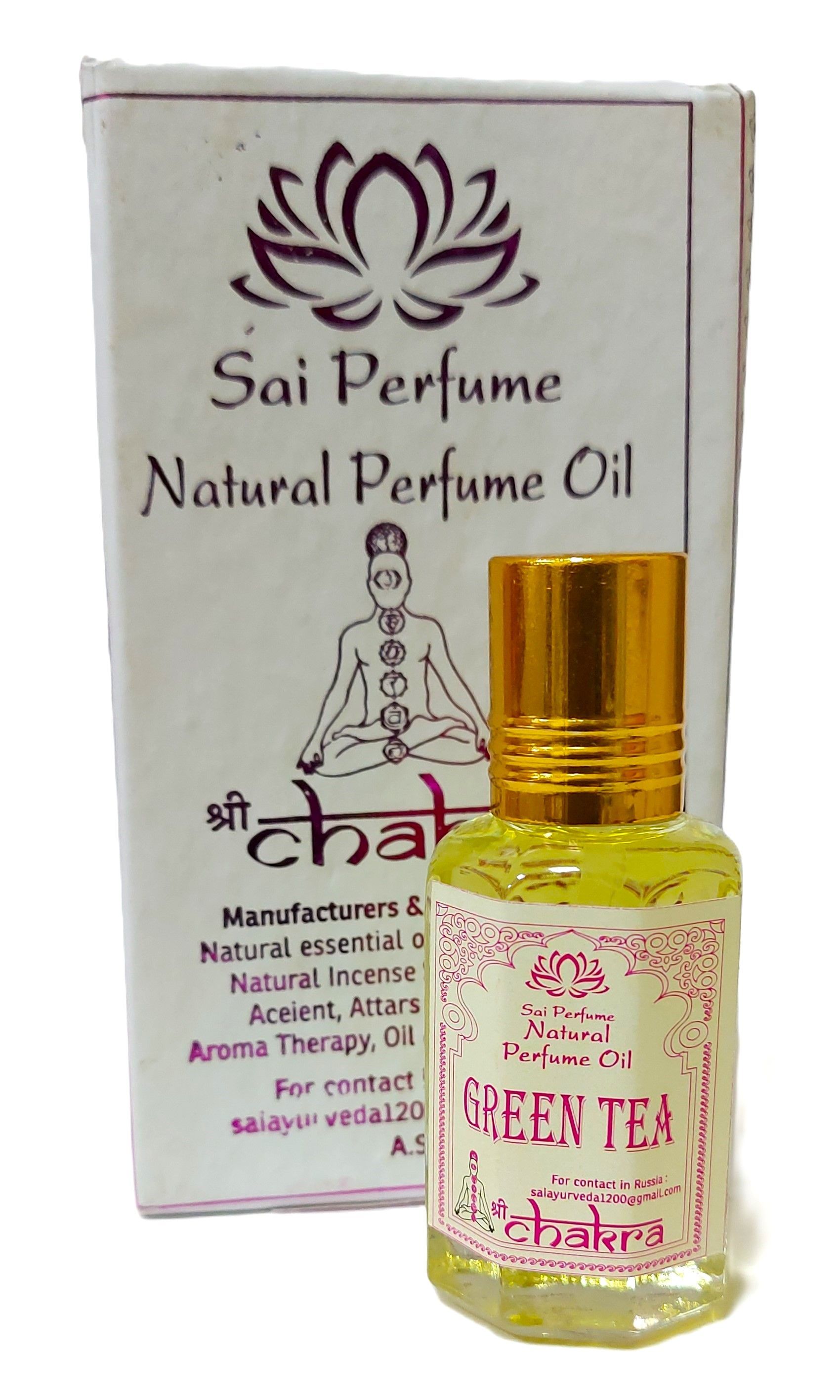 Масло  духи Зеленый Чай,  Green Tea Chakra  Perfume oil 10 мл 