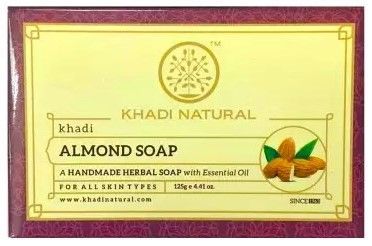Кхади мыло ручной работы Миндаль в упаковке, 125г. Almond Soap Khadi 