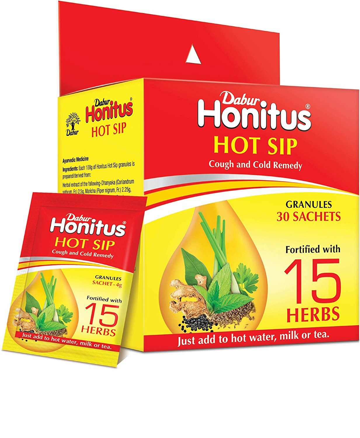 Хонитус от простуды согревающий напиток Дабур, 1шт -4г.  Honitus Hot Sip.