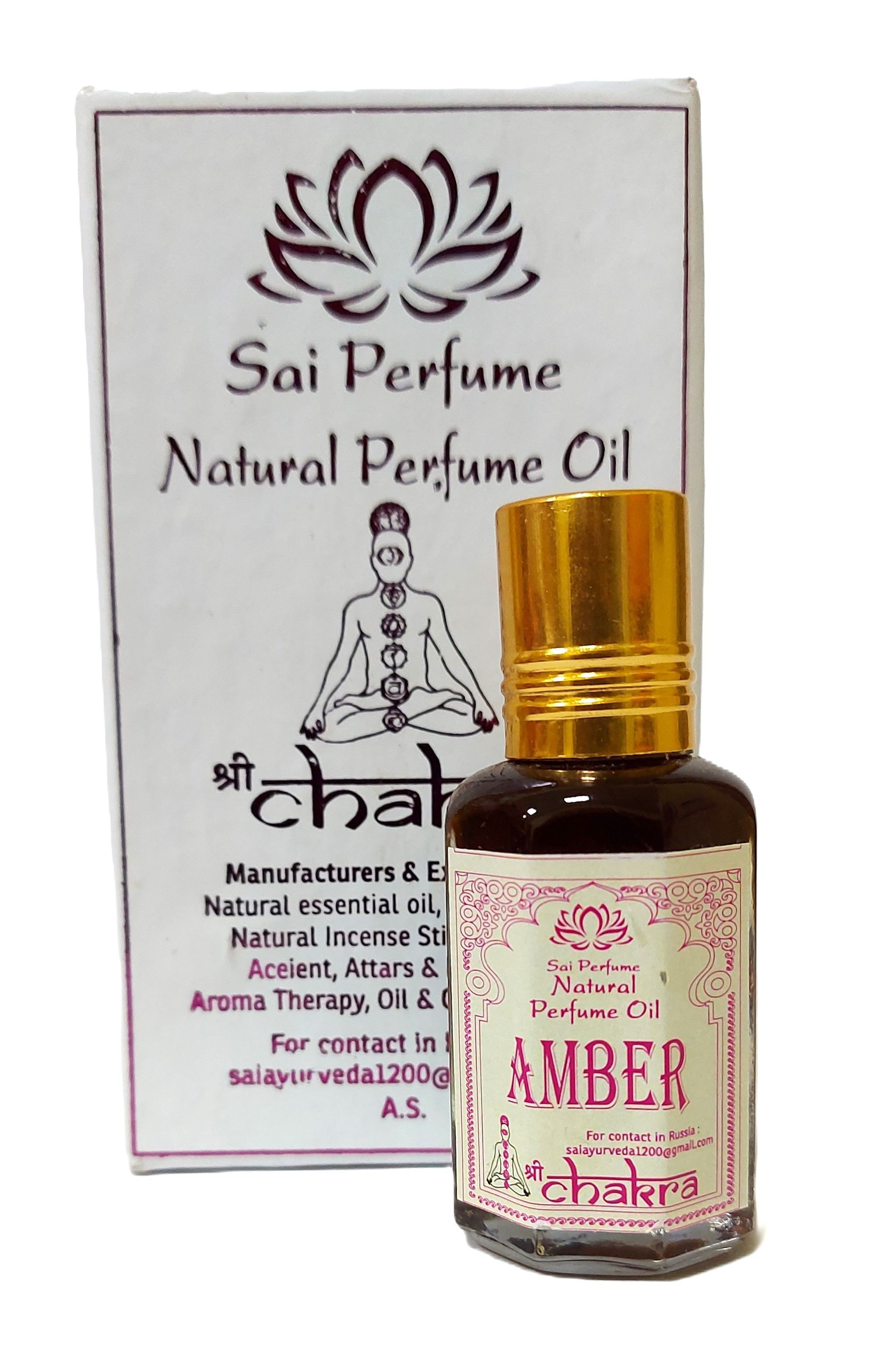 Масло  духи Амбер, Chakra  Perfume oil 10 мл 