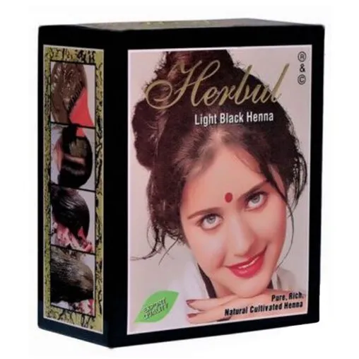 Хна для волос, цвет черный лайт, 6 пакетов, 60 г, Хербул, Hegna  light-black, 60 g, Herbul