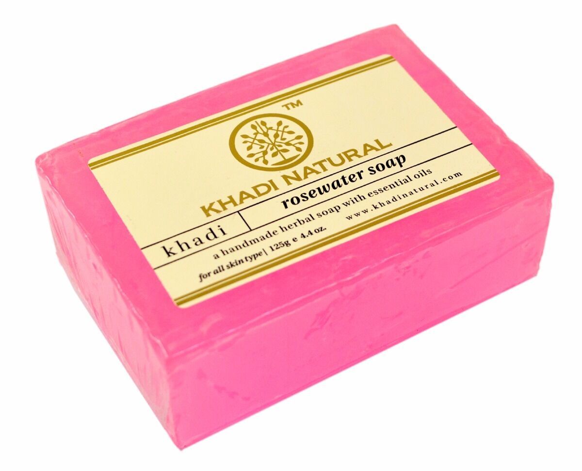Кхади мыло ручной работы Розовая вода 125г. Khadi Rosewater Soap.  