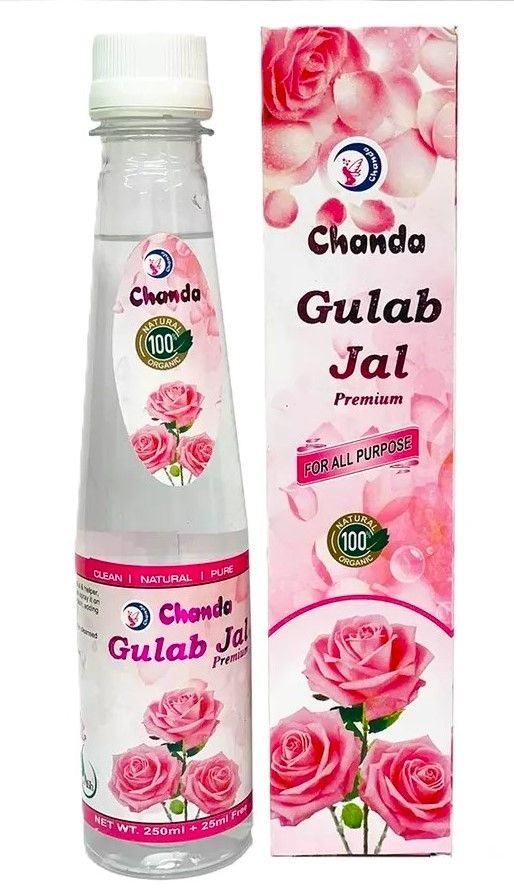 РОЗОВАЯ ВОДА ГУЛАБ ПИЩЕВАЯ ЧАНДА 275 МЛ, GULAB JAL PREMIUM CHANDА, 275 МЛ.