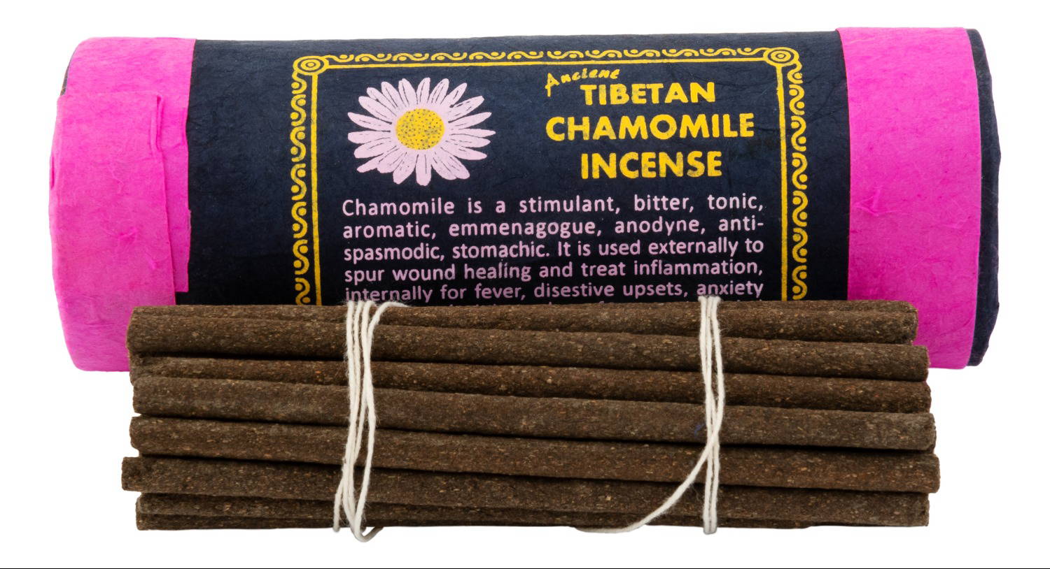 Благовоние Tibetan Chamommile Incense (Тибетская ромашка), 30 палочек и подставка
