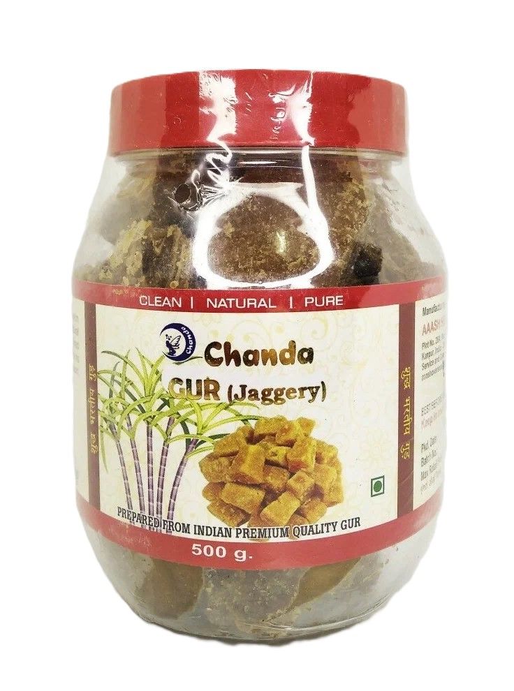 Сахар тростниковый неочищенный кусковой Джаггери Чанда, 500гр. Jaggery Gur Chanda Lump