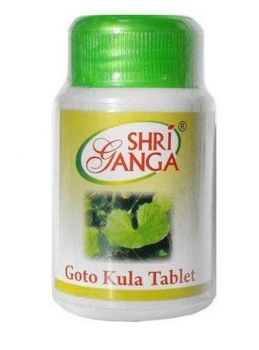 Гото Кула,  для мозговой деятельности, Шри Ганга, 100 таб. Goto Kula Shri Ganga