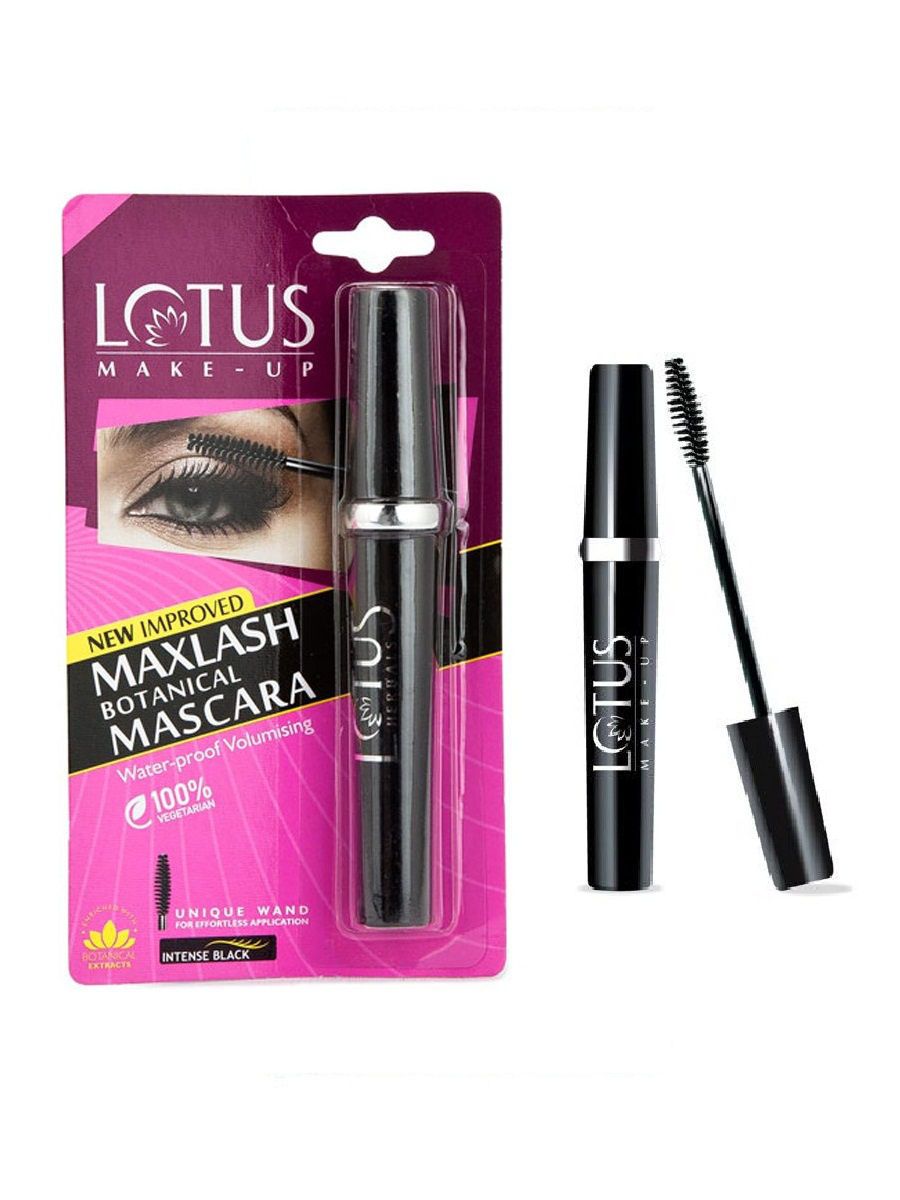 Тушь водостойкая для ресниц черная, 4г. Maxlash Mascara Lotus Herbals.
