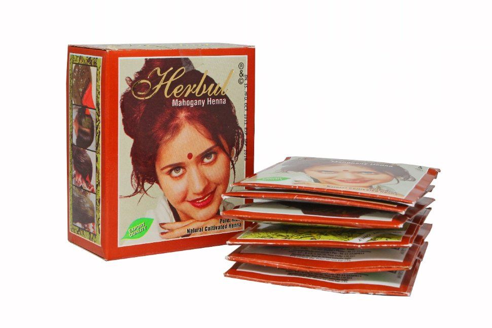 Хербул хна для волос Махогани (красное дерево), 60г. Herbul Henna Mahogany.