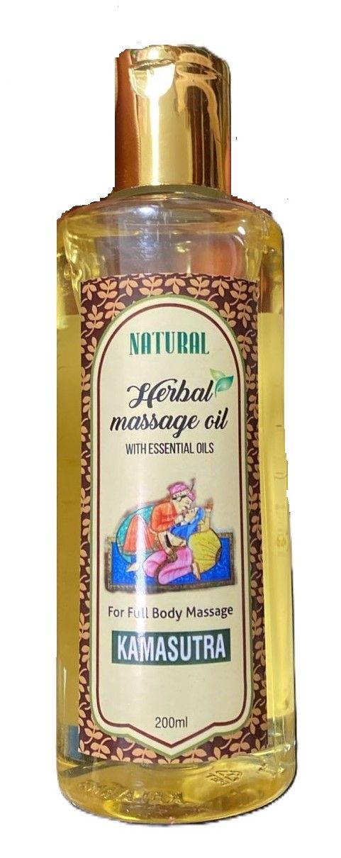 Натуральное травяное массажное масло Камасутра с эфирными маслами, 200мл. Natural herbal massage oil Kamasutra. Индия.