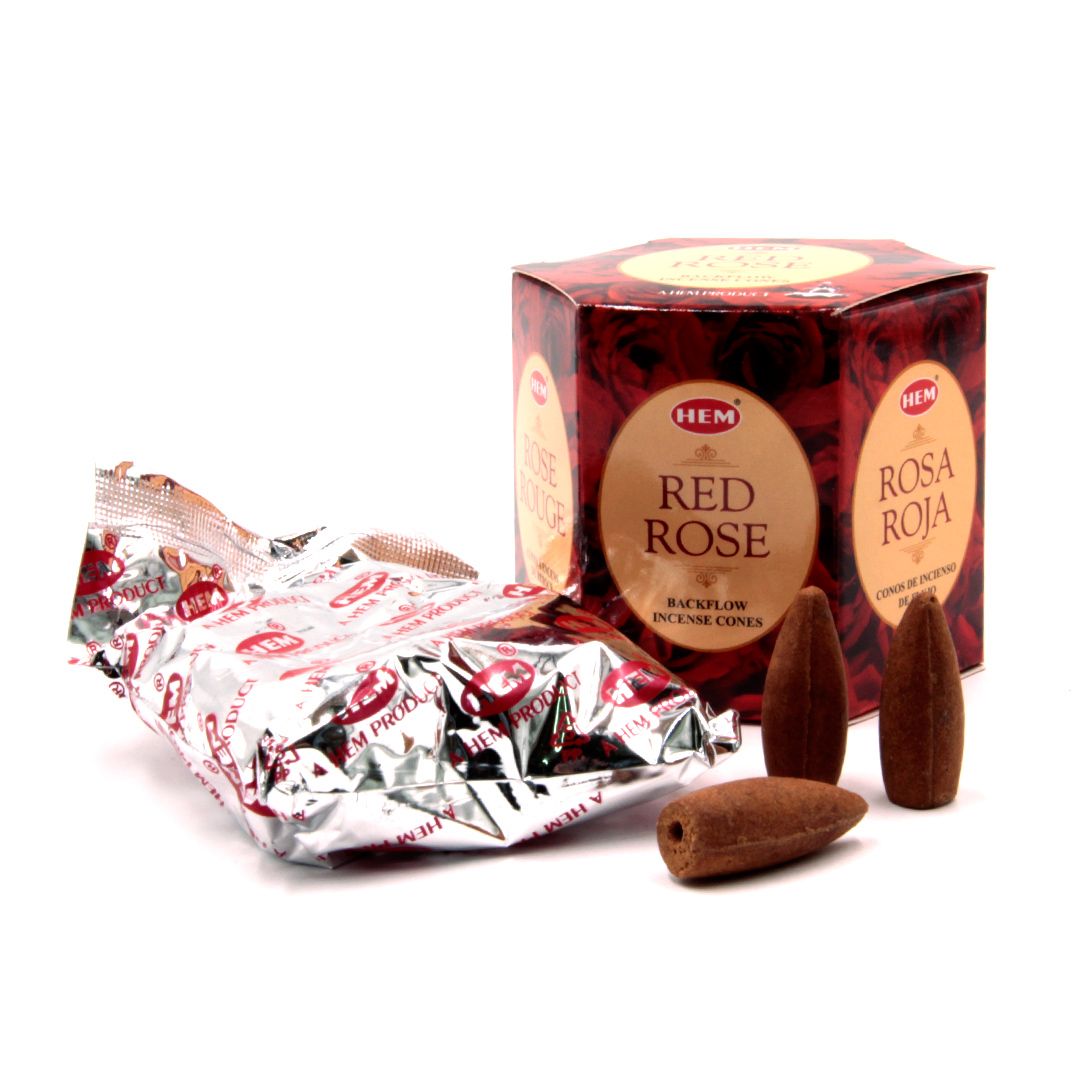 Благовония пуля Red Rose Красная Роза стелющийся дым конусы 40шт