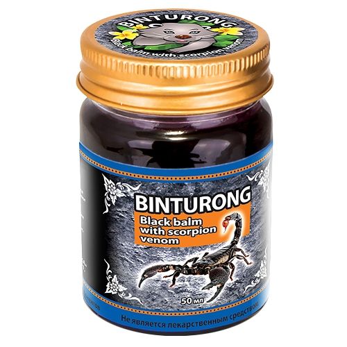 Бинтуронг черный бальзам с ядом Скорпиона, 50мл. Binturong Black Balm with Scorpion venom.
