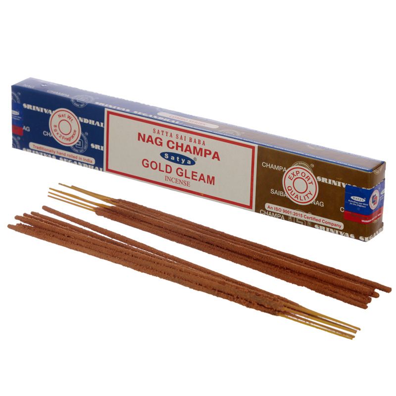 Satya NAG CHAMPA GOLD GLEAM (Благовония НАГ ЧАМПА ЗОЛОТОЙ БЛЕСК, Сатья), 15 г.