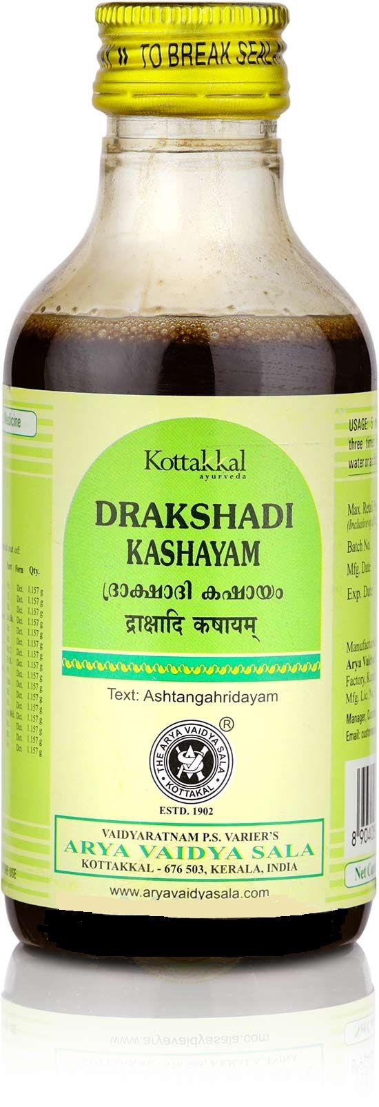 Дракшади Кашаям, средство, Коттаккал, 200 мл,  Drakshadi Kashayam Kottakkal Ayurveda.
