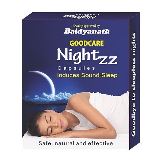 Найтз, натуральное снотворное, Байдьянатх, 10 капс. NIGHTZZ Induces Sound Sleep, Good Care Baidyanath 