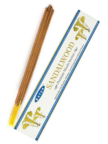 Сатья Премиум благовония Сандаловое дерево Премиум,15г.  Premium Masala Incense Sandalwood Satya.