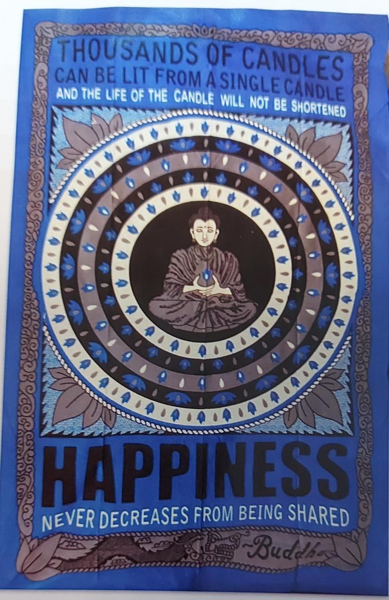 Полотно Будда (серый) Happiness, хлопок, 2,1х1,35 м