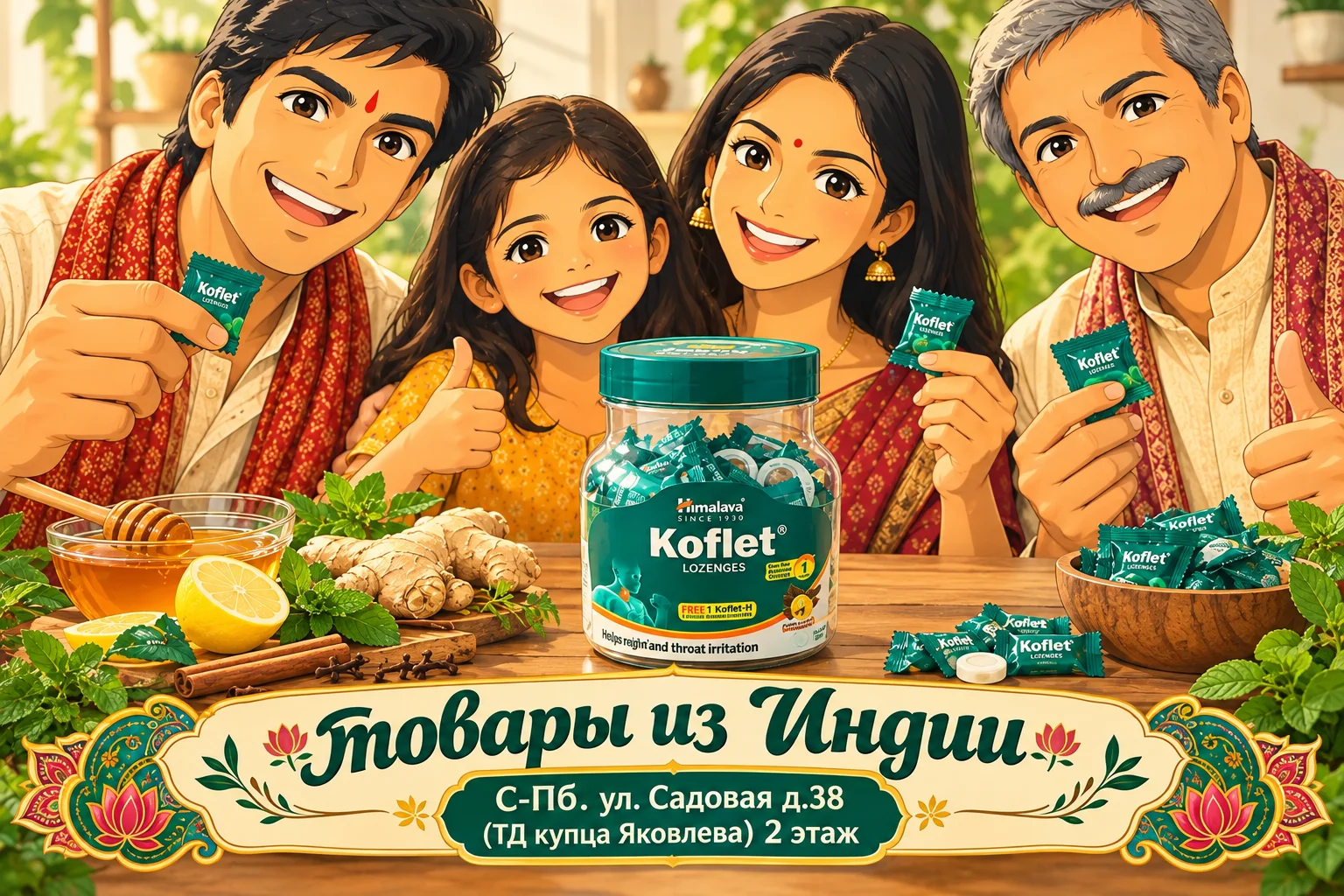 Кофлет,   леденцы от кашля, Хималая, Koflet Himalaya 100 шт. + подарок