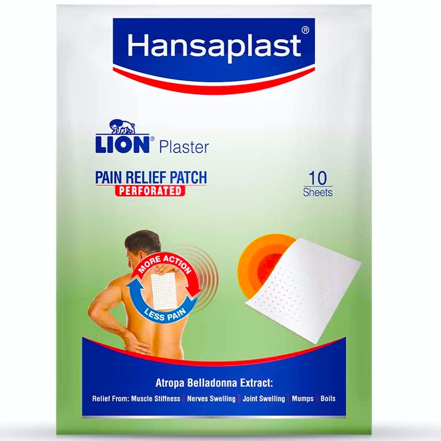 Пластырь Лион 10 штук  Хансапласт, Lion plaster Hansaplast при болях в спине, шее, коленях