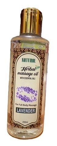 Натуральное травяное массажное масло Лаванда с эфирными маслами, 200мл. Natural herbal massage oil Lavanda. Индия.
