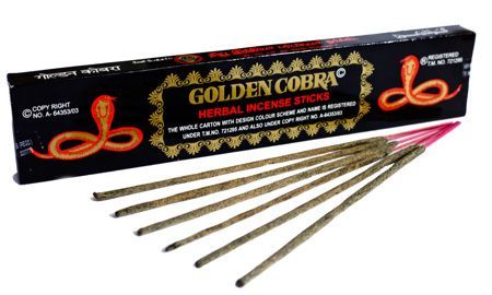 Золотая Кобра пыльцовые благовония, 14шт, Индия. Golden Cobra.