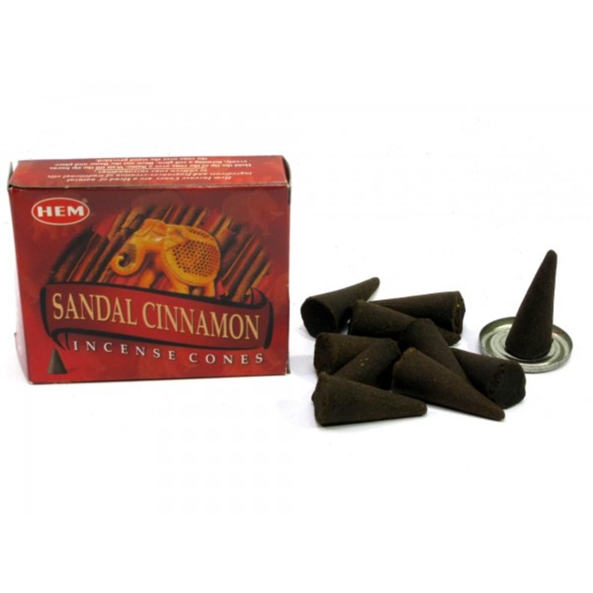 Хем конусы Сандал Корица, 10шт. в уп. HEM cones Sandal-Cinnamon.