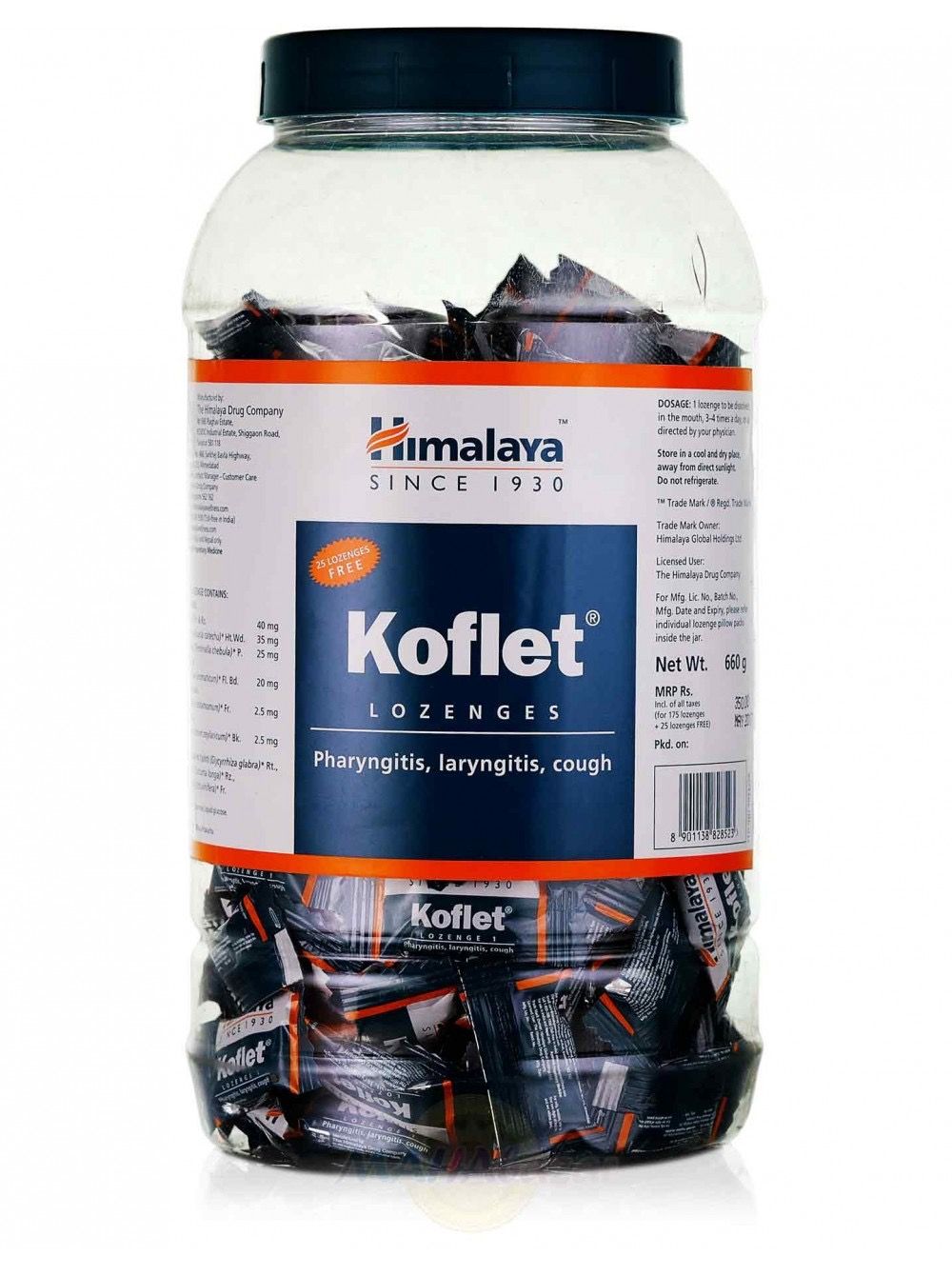 Кофлет, леденцы от кашля, Хималая, Koflet Lozenges himalaya 200шт.