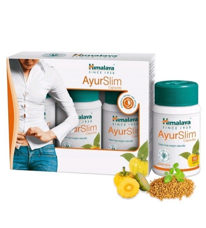 Аюрслим натуральное средство для снижения веса, Хималая,  AyurSlim Himalaya. Комплекс 3х60шт.