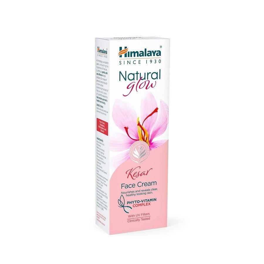 NATURAL GLOW Kesar Face Cream, Himalaya (Крем для лица НАТУРАЛЬНОЕ СИЯНИЕ, с Шафраном и УФ-фильтрами, Хималая), 50 грамм 