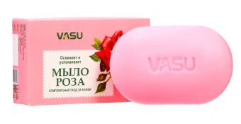 Мыло Роза, освежает и успокаивает, 75гр., Васу. Индия.