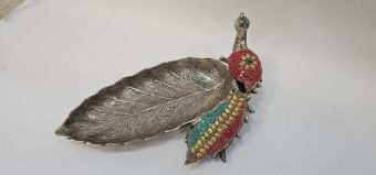 ваза Павлин , металл 33х17см