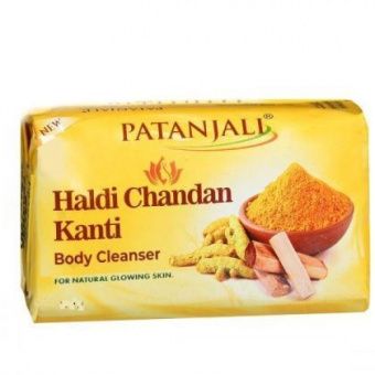 Патанджали мыло Сандал с Куркумой, 150г. Индия. Haldi-Chandan Kanti .