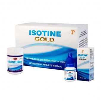  Айсотин голд комллекс для улучшения зрения Isotine Gold Jagat Pharma, 4х10мл+60капс.