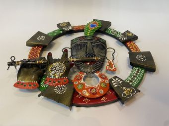 Панно настенное Кришна , металл 35 см